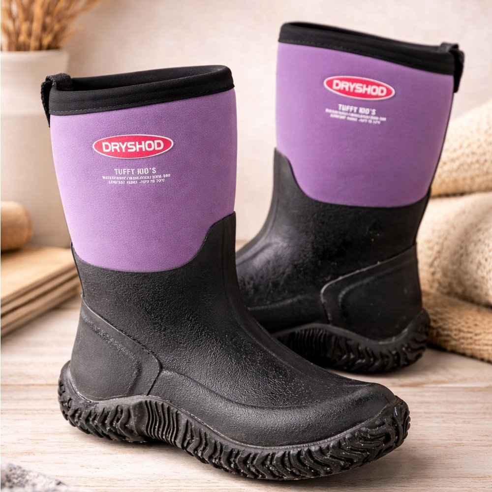 Hiking Boots Dryshod Tuffy Kids Purple Black Waterproof Girls Size 13
